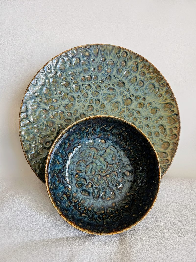 Grande assiette plate en porcelaine VENUS - BLEU FONCE – Image 3