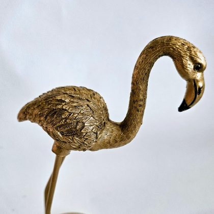 Statuette Flamant rose  - Doré