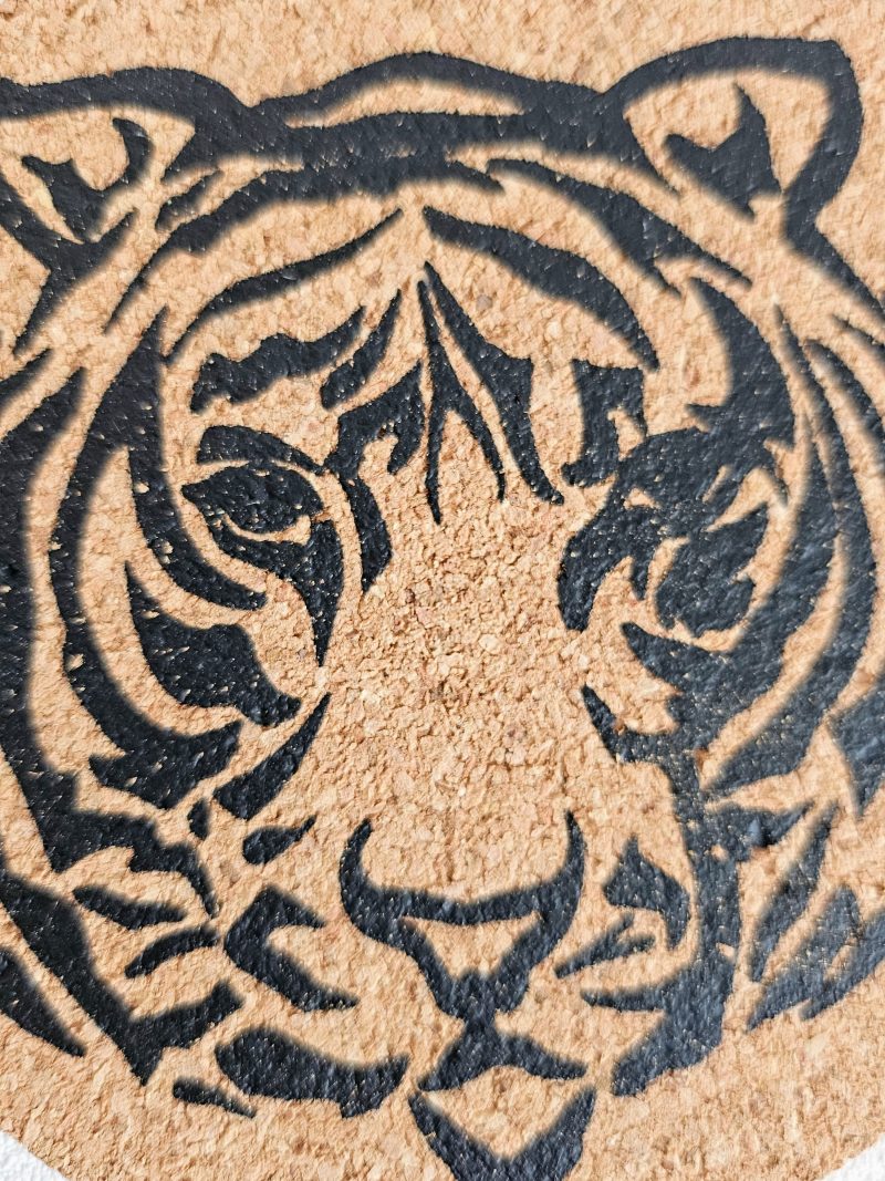 Lot de 6 dessous de verre en liège TIGER - NOIR – Image 2