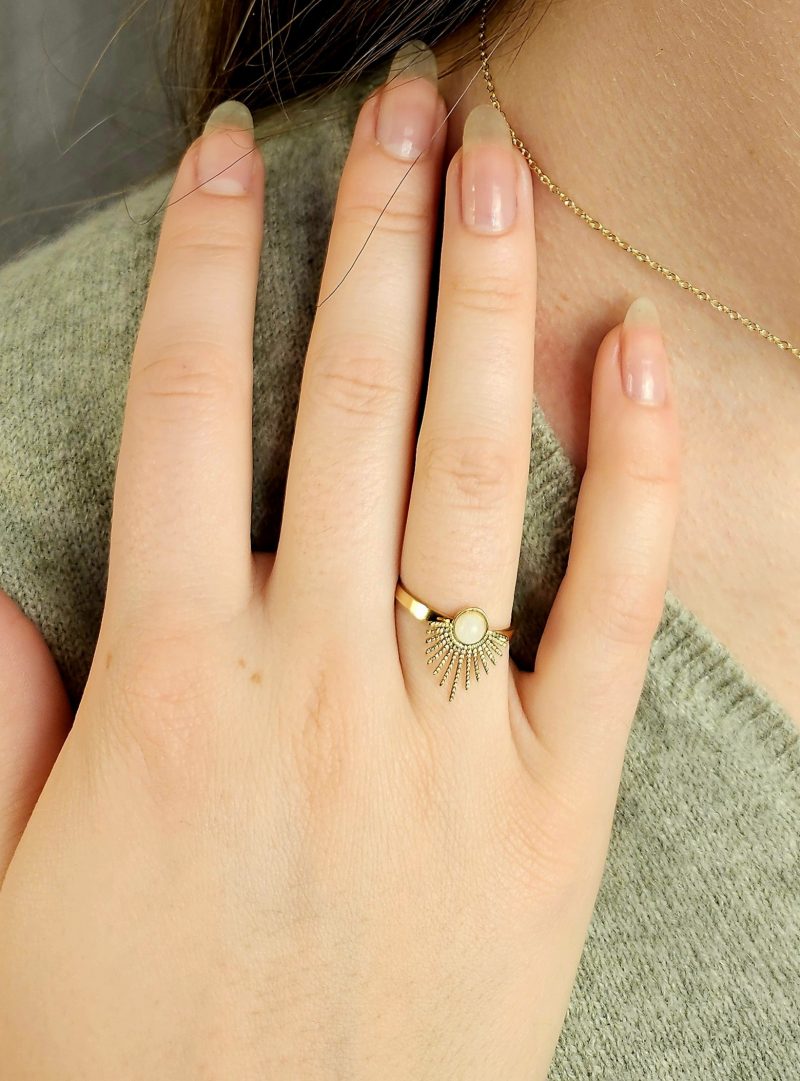 Bague demi - soleil avec perle BETTY – Image 2