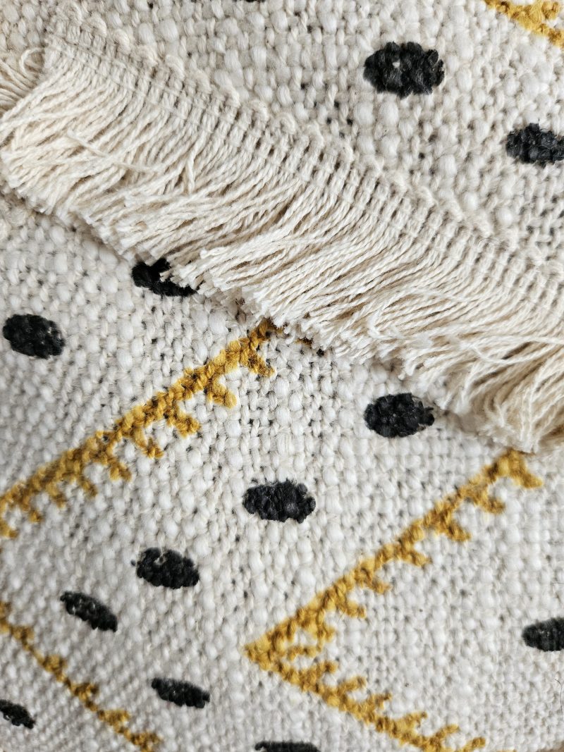 Housse de coussin à franges en coton JENGUI - ECRU – Image 3