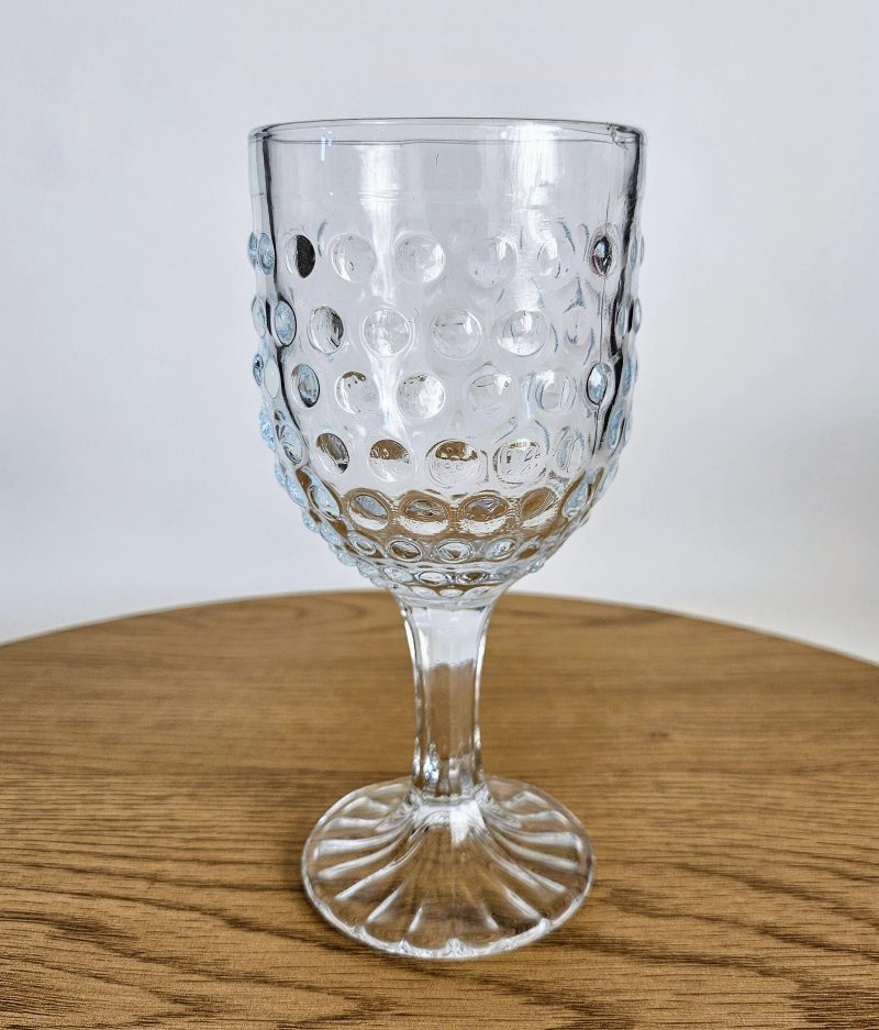Verre à pied texturé DOTS -TRANSPARENT