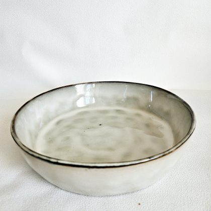 Assiette creuse en grès BORAL - BEIGE CLAIR