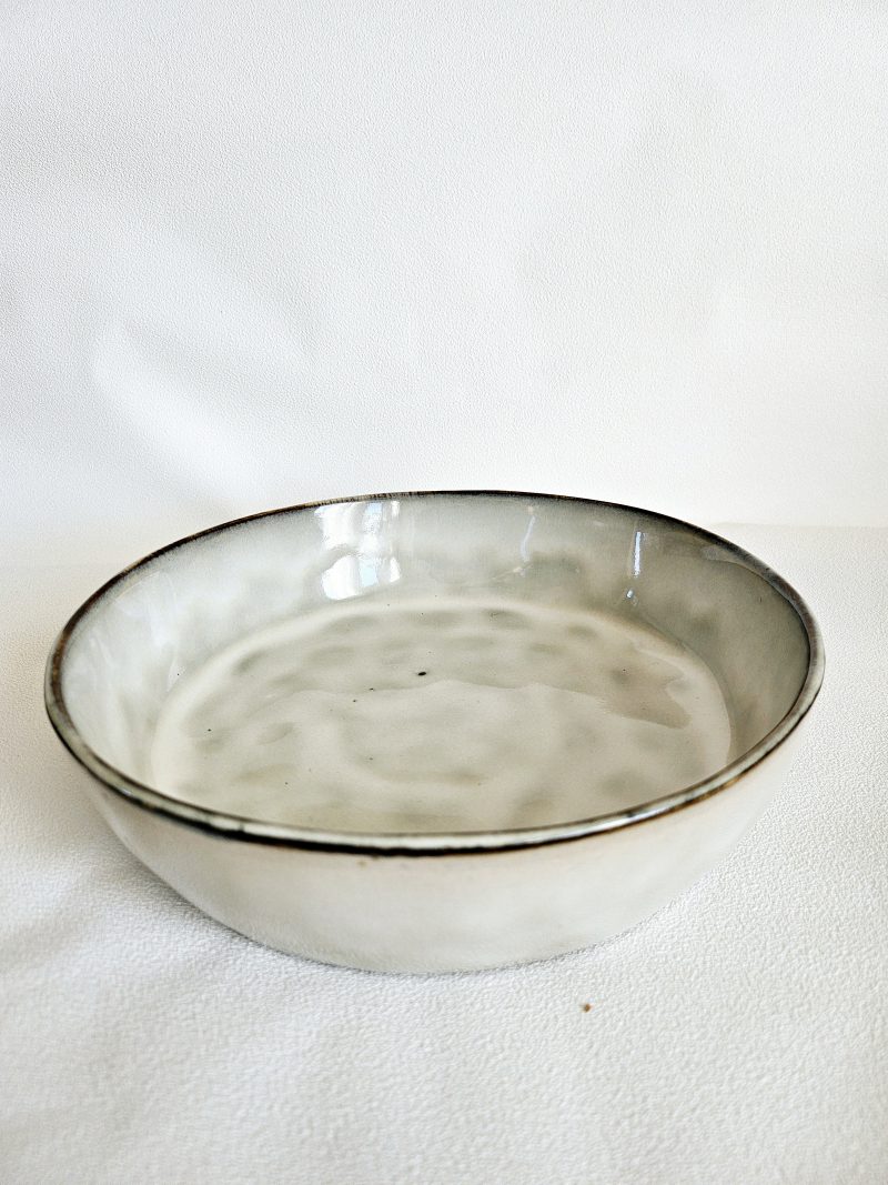 Assiette creuse en grès BORAL - BEIGE CLAIR