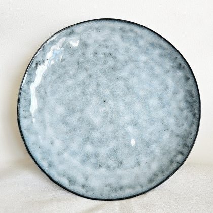Grande assiette plate en grès ARONAL - BLEU CIEL