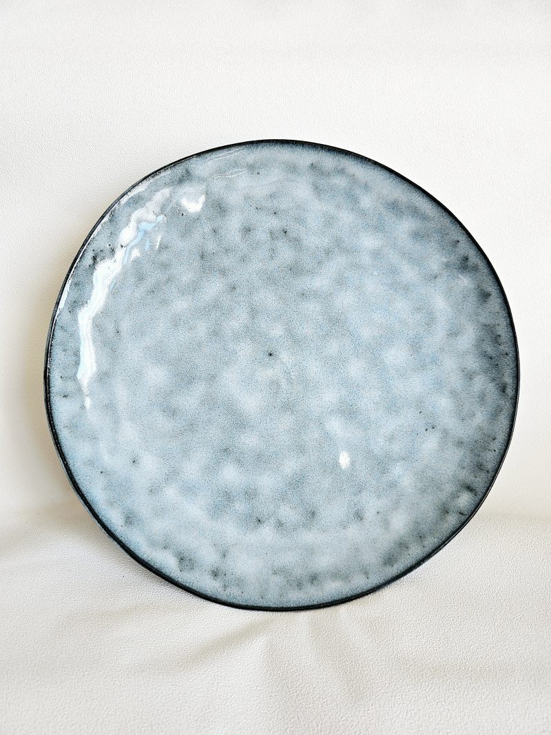 Grande assiette plate en grès ARONAL - BLEU CIEL
