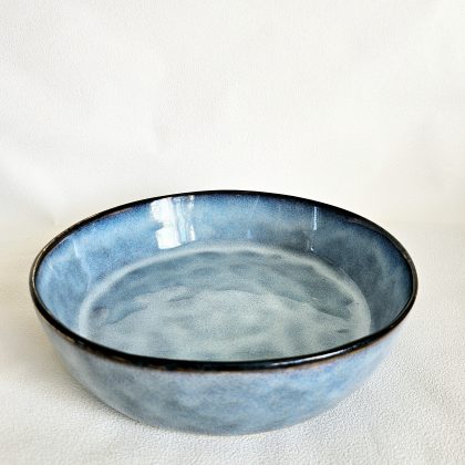 Assiette creuse en grès ARONAL - BLEU CIEL