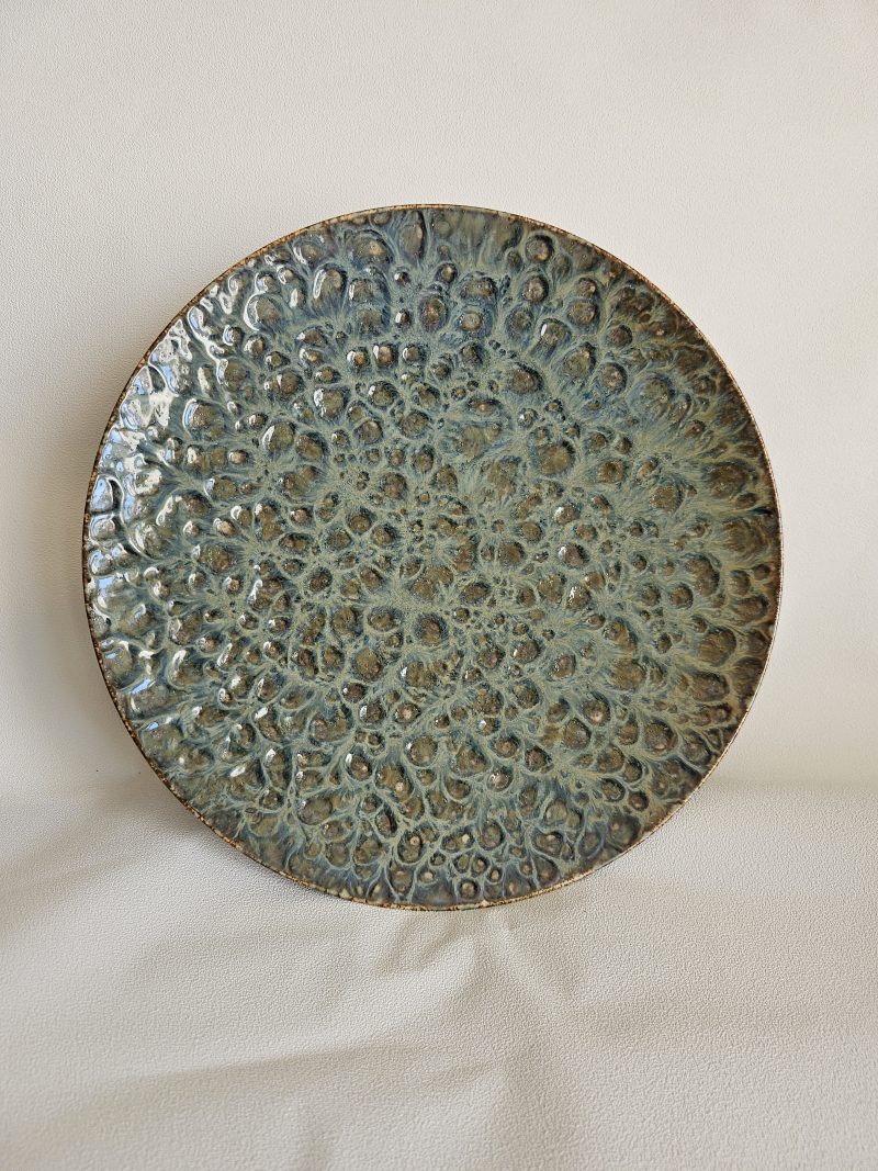 Grande assiette plate en porcelaine VENUS - BLEU FONCE