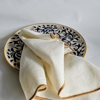 Lot de 2 serviettes de table coton recyclé LINA