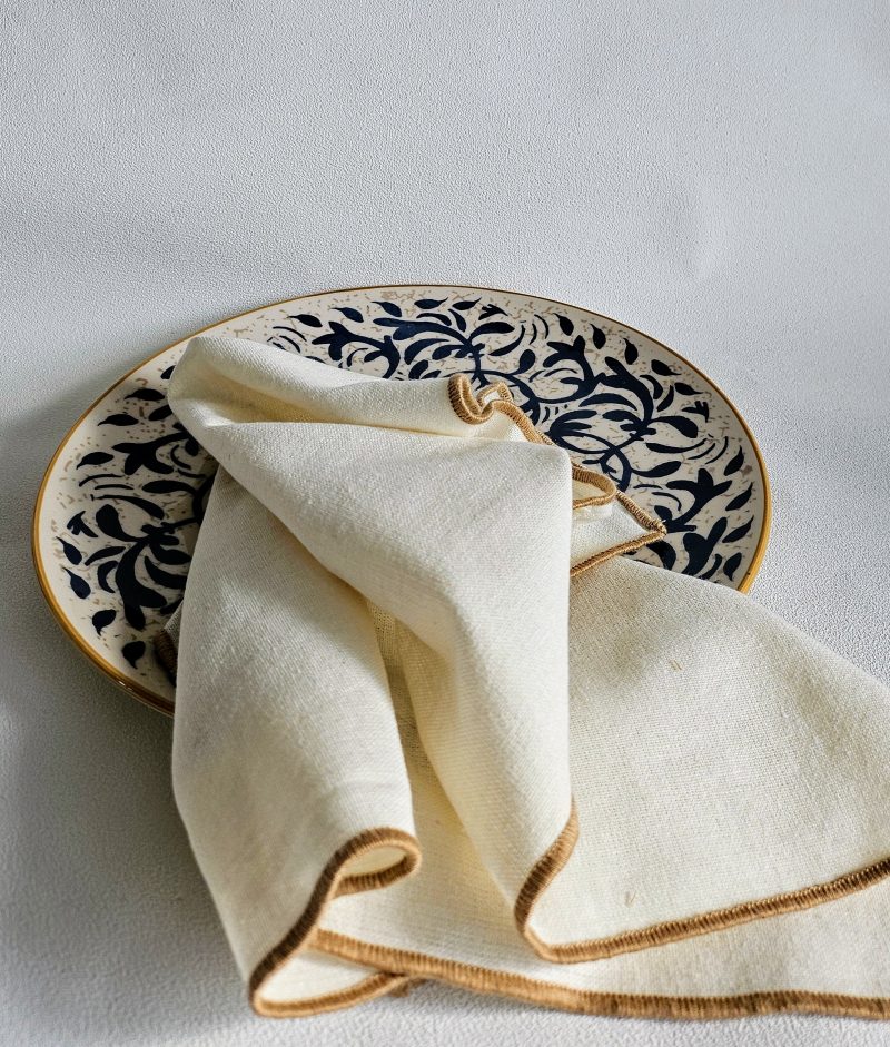 Lot de 2 serviettes de table coton recyclé LINA