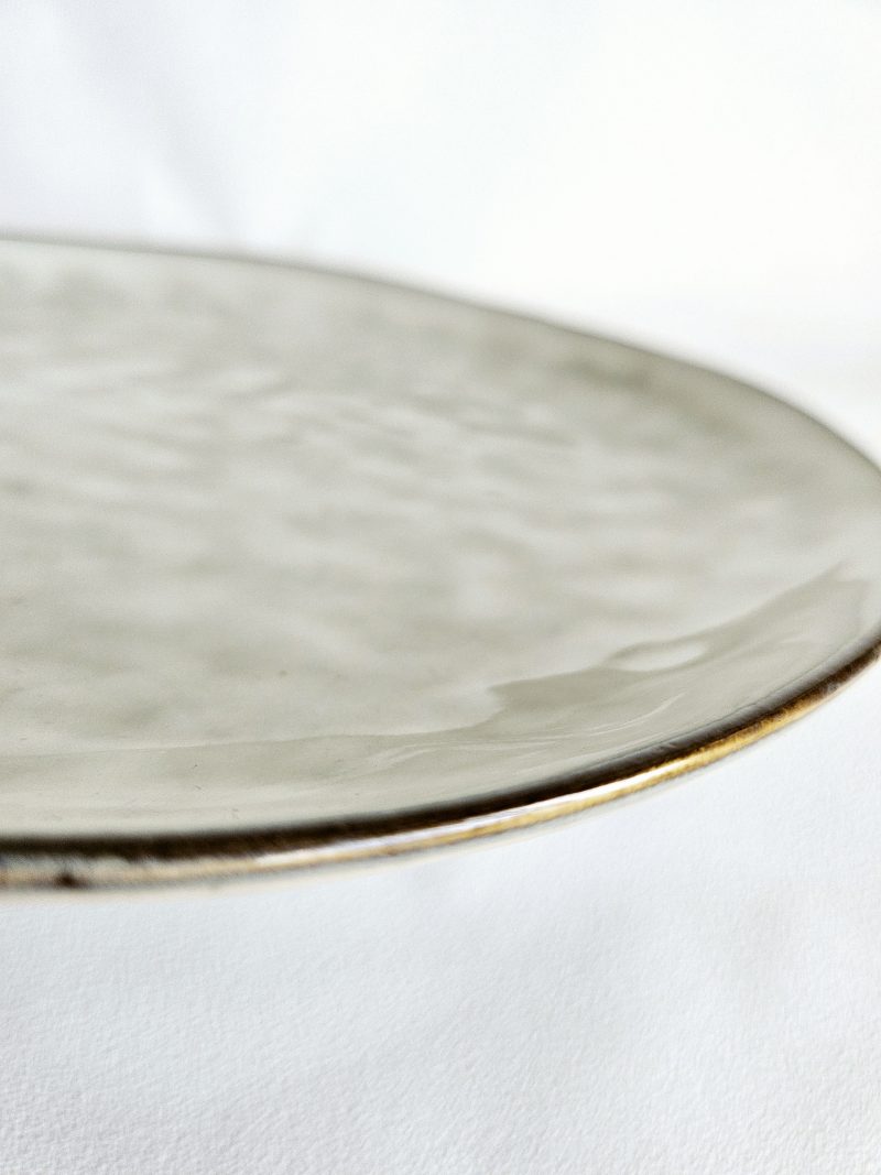 Grande assiette plate en grès BORAL - BEIGE CLAIR – Image 2