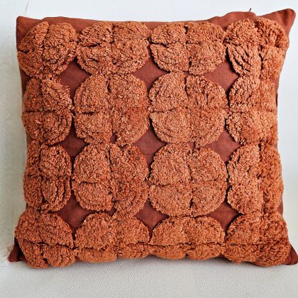 Coussin carré tufté RAJA - TERRACOTTA