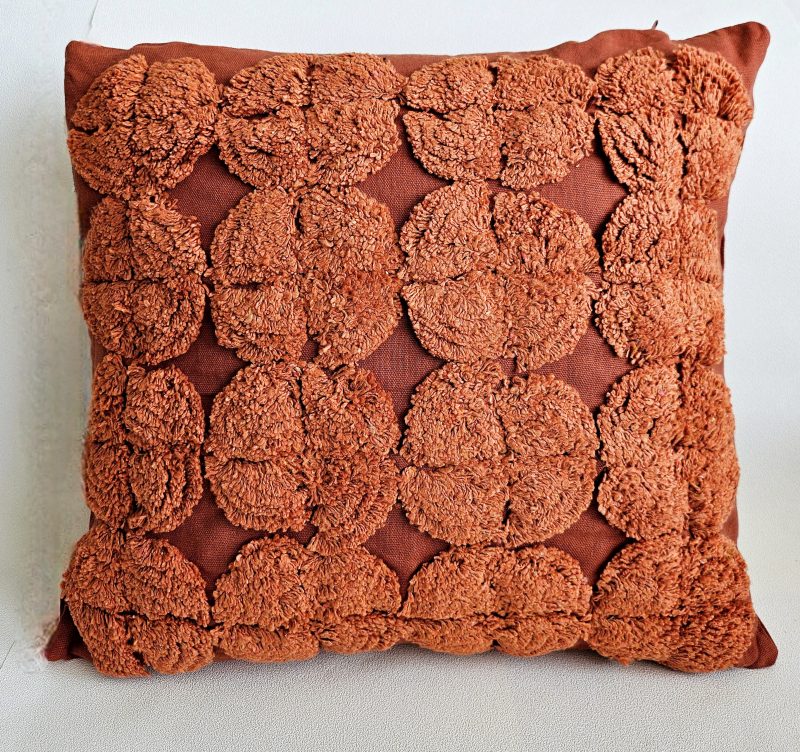 Coussin carré tufté RAJA - TERRACOTTA