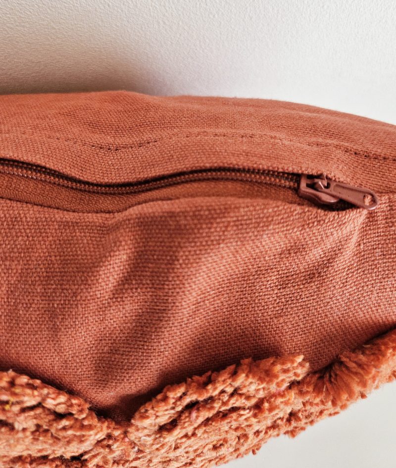 Coussin carré tufté RAJA - TERRACOTTA – Image 3