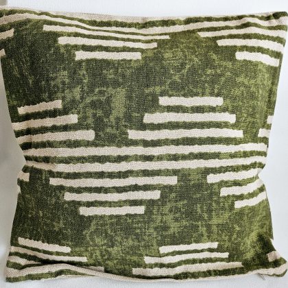 Housse de coussin carrée en coton ROY -VERT OLIVE