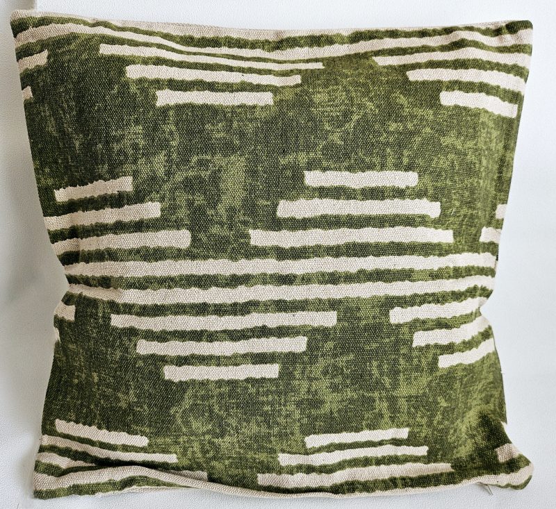 Housse de coussin carrée en coton ROY -VERT OLIVE