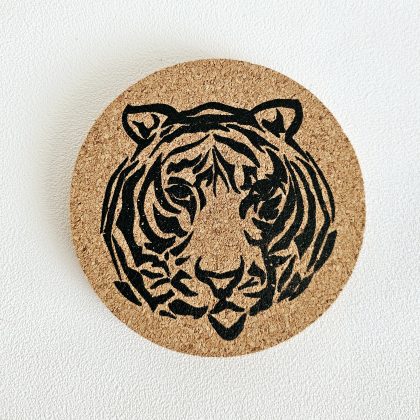 Lot de 6 dessous de verre en liège TIGER - NOIR
