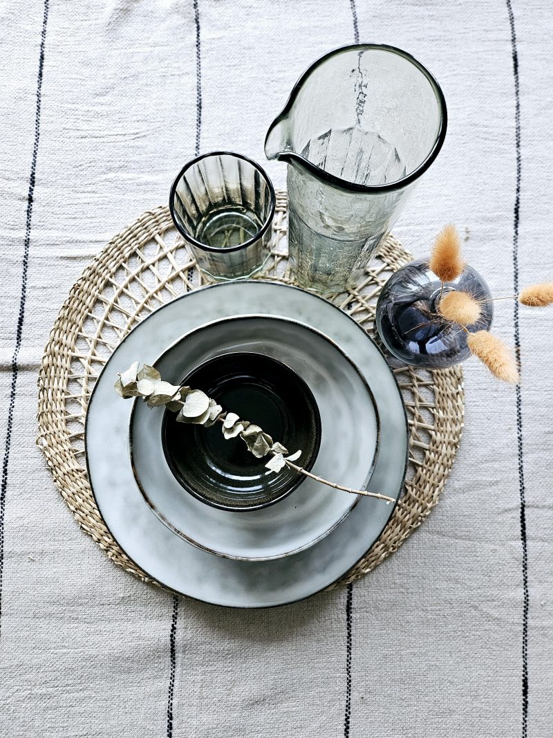 Assiette creuse en grès ARONAL - BLEU CIEL – Image 4
