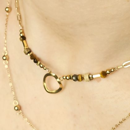 Collier perles et pendentif MARINE