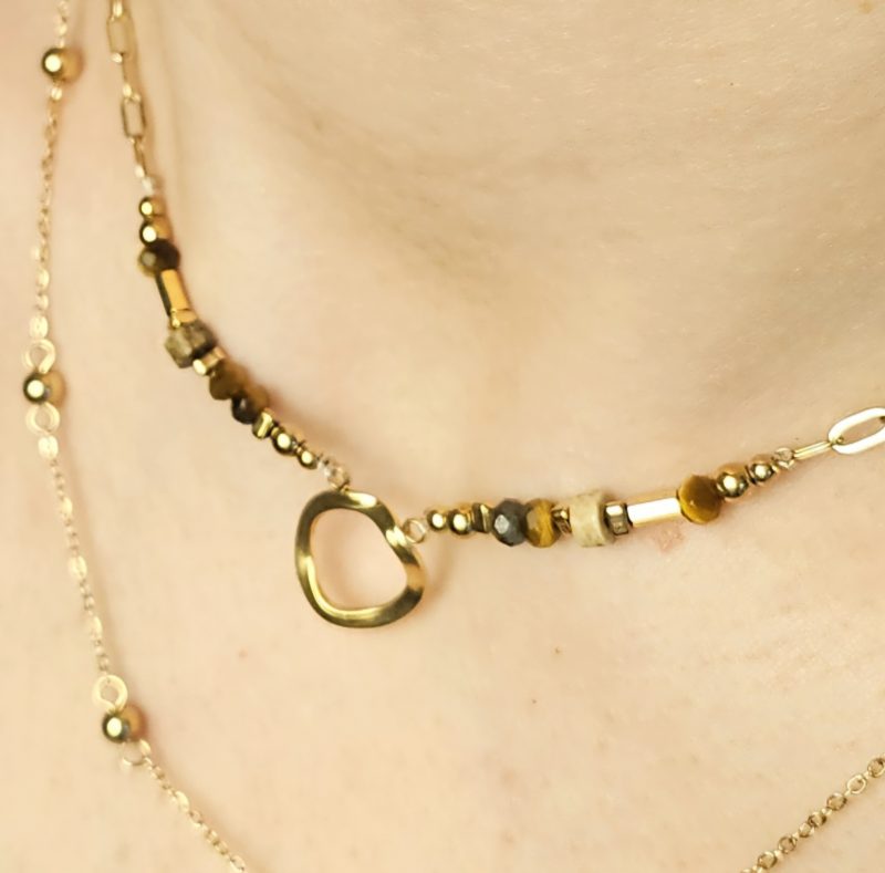Collier perles et pendentif MARINE