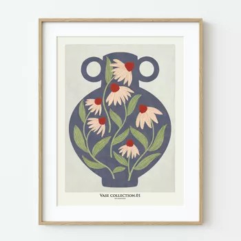 Tirage d'art - illustration VASE ET MARGUERITES
