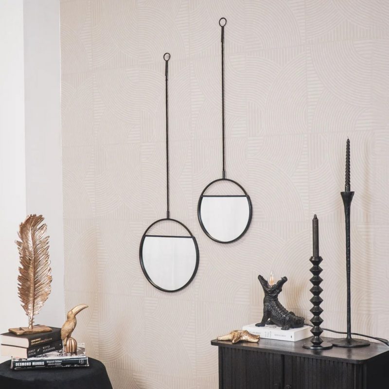Lot de 2 miroirs TWINS-NOIR