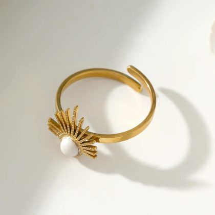 Bague demi - soleil avec perle BETTY