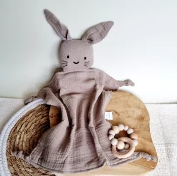 Doudou - lange en coton LAPIN - BEIGE