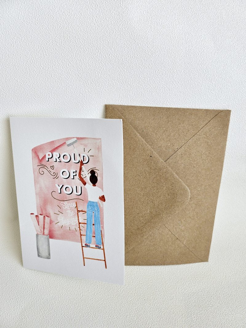 Carte de voeux en papier recyclé PROUD OF YOU