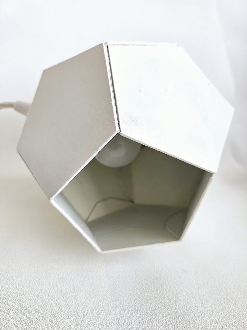 Lampe à poser en bois recylé EGG - BLANC – Image 3