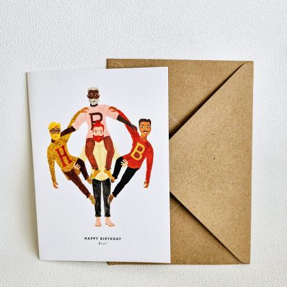 Carte d'anniversaire en papier recyclé BIRTHDAY BRO
