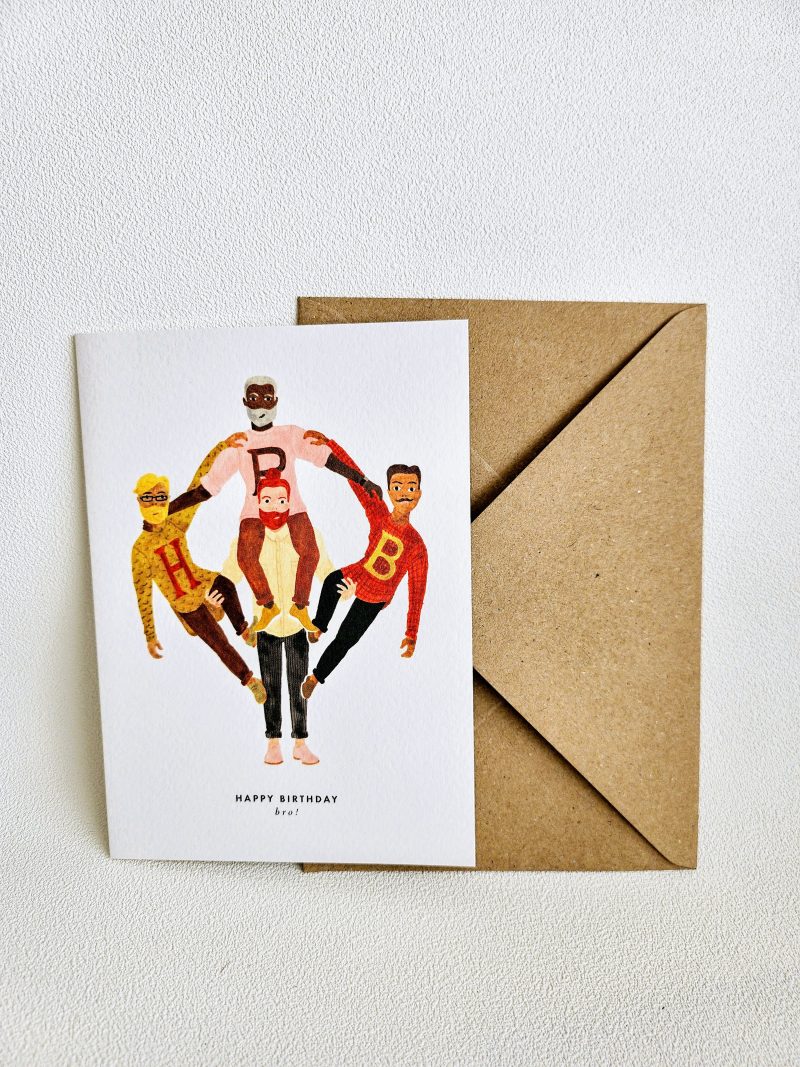 Carte d'anniversaire en papier recyclé BIRTHDAY BRO