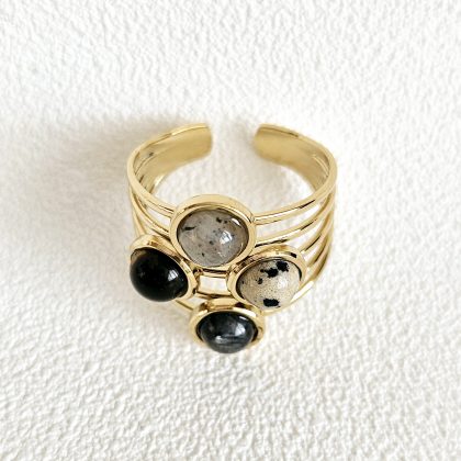Bague avec pierres naturelles MARIE - LABRADORITE