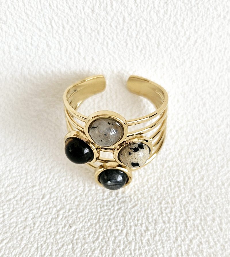 Bague avec pierres naturelles MARIE - LABRADORITE