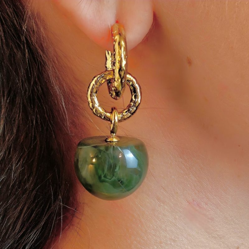 Boucles d'oreilles PERRINE - KAKI