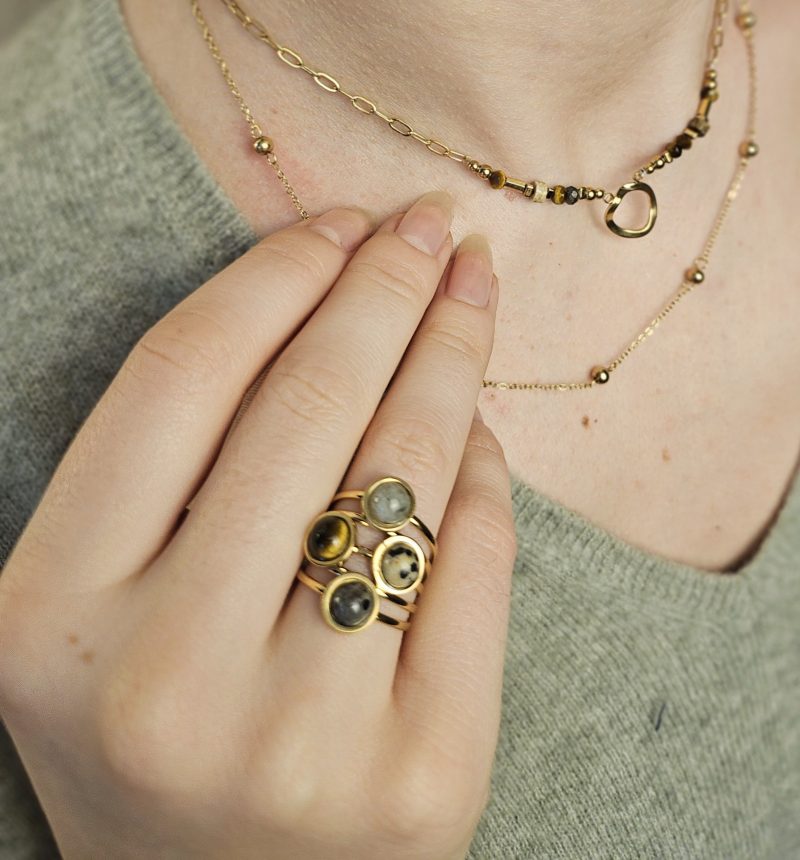 Bague avec pierres naturelles MARIE - LABRADORITE – Image 3