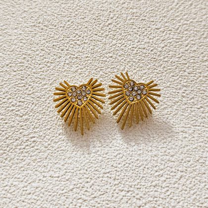 Boucle d'oreilles coeur et strass ROMY