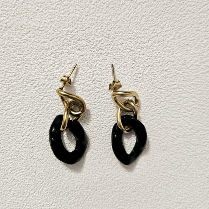 Boucles d'oreilles maillons JESS - NOIR