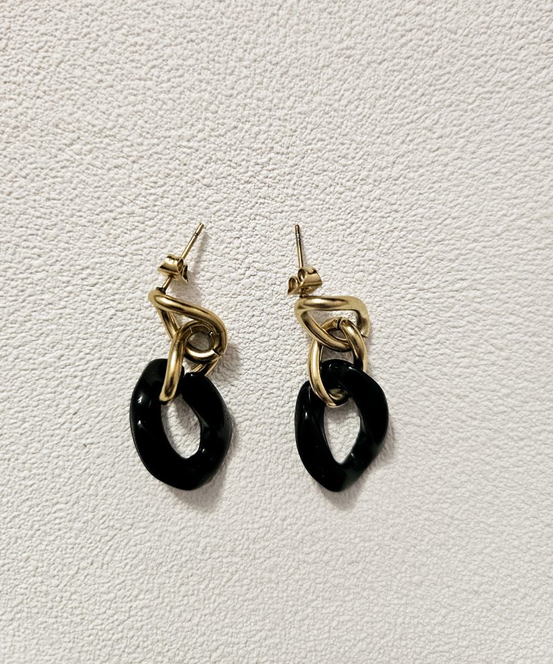 Boucles d'oreilles maillons JESS - NOIR