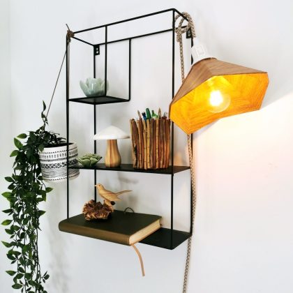 Lampe baladeuse en bois recyclé GRAMO