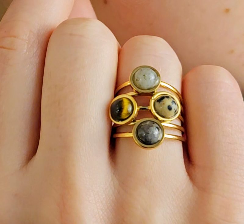 Bague avec pierres naturelles MARIE - LABRADORITE – Image 2